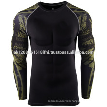 custom made printed sleeve polyester spandex rash guard